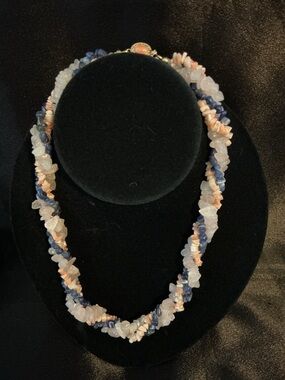 Vintage Multi Strand Gem Stone Chip Necklace